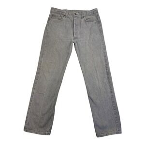 Vintage 1991 Levis 501 Jeans Made in USA Grey Denim Mens Actual 36x31 Batwing‎